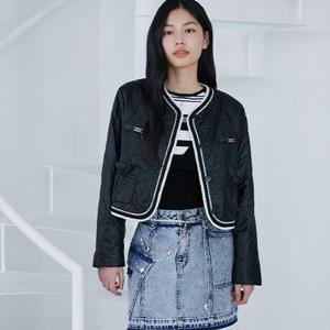 [에고이스트]테이프 장식 포인트 물결 퀼팅 점퍼(ER1PZ160)