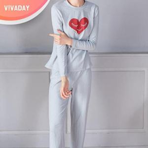 VIVA-M147 스카이블루 골지라인 홈웨어세트