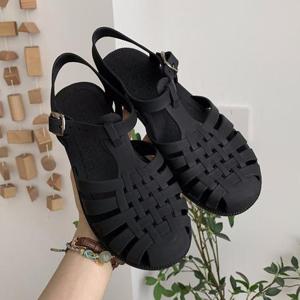 버클 포인트 여자 아쿠아 젤리 샌들 가벼운 여름 신발