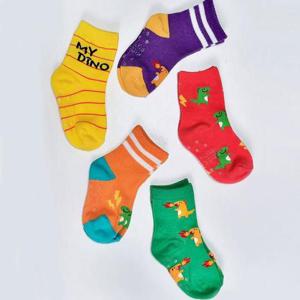 공룡 디자인 진한색 양말 5족 남아 여아 공용 초등생