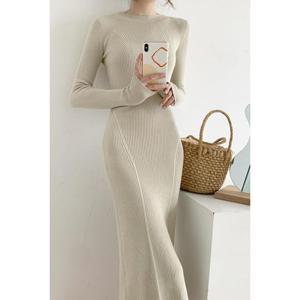 G125888_라인예술 나뭇잎짜임 니트원피스