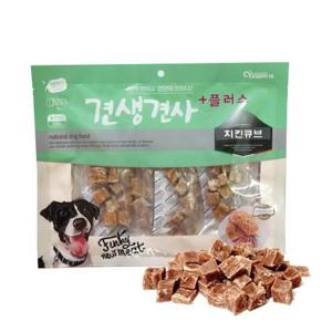 견생견사 플러스 치킨 큐브 300g 애견 간식