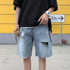 청반바지 데님팬츠 남자반바지 워싱진 컷팅진 INSUM07