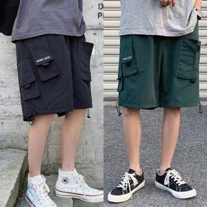 남성카고반바지 와이드팬츠 허리밴딩 7부바지 INSUM56N