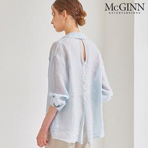 백 버튼 베일 블라우스_MI5M3BL5091