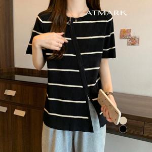 ATMARK 더블지퍼단가라반팔니트_AA53KN032G