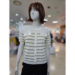 [아날도바시니]물결 자가드 플랩 라운드 반팔 니트 AY05KP31S1