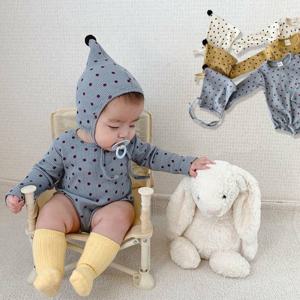 [엠케이] 폼폼도트 골지 긴팔 바디슈트 보넷세트 304245