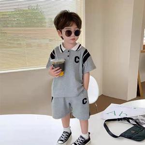 [엠케이] 블랙C라인 남아동 반팔 카라티 반바지 상하세트205753