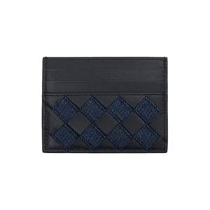 보테가베네타 카드지갑 네이비   인디고 블루 인트레치아토 카드 지갑 242798F037008