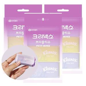 [땡큐온]크리넥스 실키소프트 쁘띠물티슈 8매 6개입 x3개