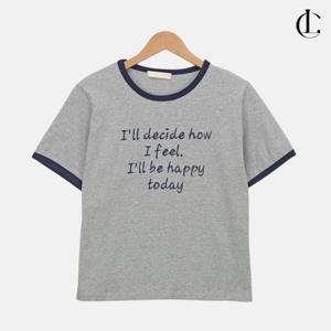 엘케이트 여성 링거티 크롭 반팔 레터링 여름 티셔츠 LDIO001