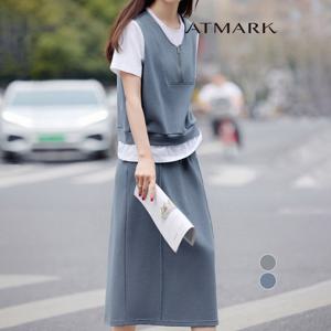 ATMARK (77까지)레이어드하프반팔티셔츠+스커트SET_AA53SE005G