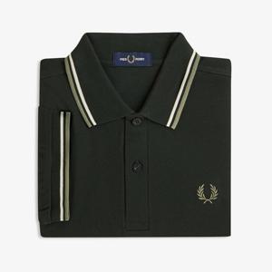 [M3600] 트윈 팁 프레드페리 셔츠 - 나이트그린/라이트 에크루/올리브 민트 (Y65) AFPM2513600-Y65