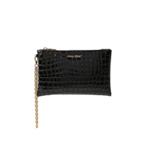 미우 미우 크로커다일 미니 클러치 블랙 5NH81C-2DQ8-F0002