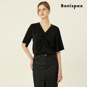[보니스팍스(여성의류)]앞 꼬임 V넥 블라우스 (XP5SH005M0)