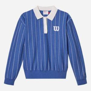 윌슨긴팔티 LQC W241002GPL24-DBU 여성 카라형 긴팔 스웨터