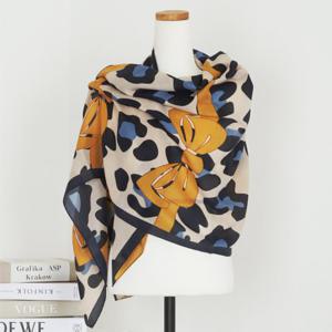 [샵앤]여성 중년 가을 호피 리본 롱 패션 스카프 DRN-WSC-0485-