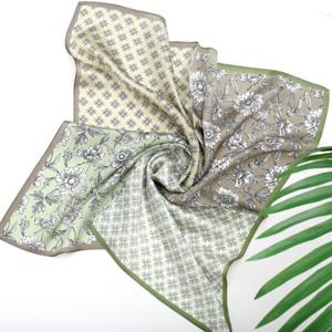 아트박스/더로라 66정사각 실크 쁘띠 스카프 -카키필드 S25013