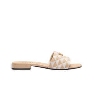 프라다 자수 패브릭 슬라이드 베이지 초크 화이트 1XX637-3LK6-F0J0A