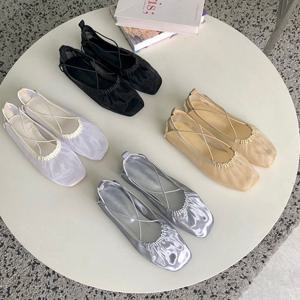 여성 4컬러 여름 망사 쭈글이 플랫 단화 RJ-ar508