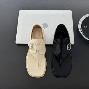 모던 스퀘어 버클 2컬러 조리 샌들 RJ-abb5025