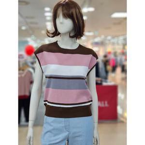 [아날도바시니]파스텔 배색 캡소매 니트 조끼 AY06KP05N1