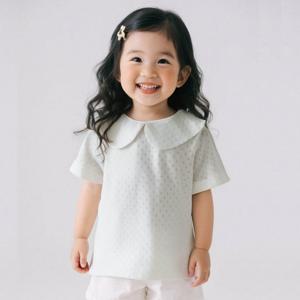[엠케이] 블리애나 여아 자가드 메쉬 반팔 카라티셔츠 205804
