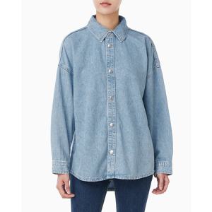 CK진  여성 린넨 릴렉스핏 라이트블루 데님 셔츠(47C709G)