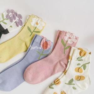 [써니 패션] 예쁜 플라워 여성 양말 봄스타일 5개세트