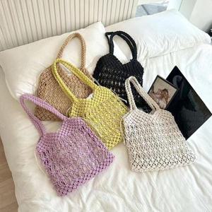 [써니 패션]여성 여름 데일리 니트 손뜨개 그믈 네트백