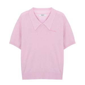 [에이비에프지]솔리드 카라넥 반팔 니트 APZ1QW35C