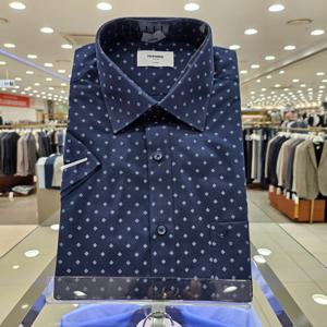 [레노마셔츠]반소매TC변형 사각형 프린트일반 셔츠 ROUSG0935BB_