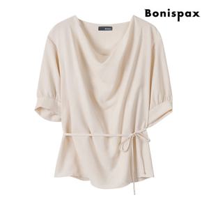 [보니스팍스(여성의류)]드롭 퍼프 소매 리본 블라우스 (XP6SH010M0)