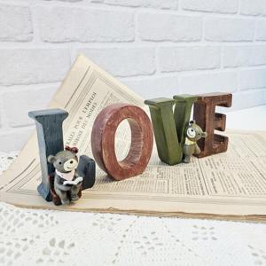 아트박스/컨츄리아이템 설렘 곰돌이 LOVE 이니셜 4종