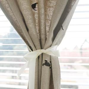 아트박스/모모제작소 고양이와 나 자수 린넨 가리개커튼 80x134