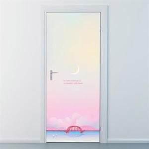 아트박스/낭만창고 nces268-핑크빛구름-현관문시트지