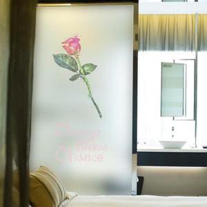 아트박스/낭만창고 ncdr086-장미꽃 한송이-샤워부스 유리문시트