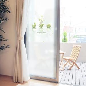 아트박스/낭만창고 ncdr149-그린 플라워 포트-샤워부스 유리문시