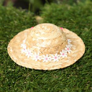 아트박스/와우독 강아지 밀짚모자-쁘띠플라워 핑크 스몰