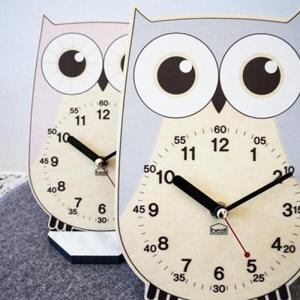 아트박스/베짓 아이방 인테리어 교육용 무소음 탁상시계-부엉이