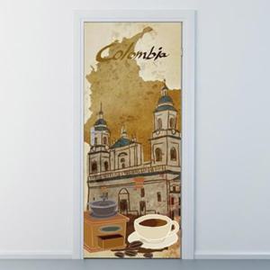 아트박스/낭만창고 nchj002-콜롬비아 커피거리-현관문시트지