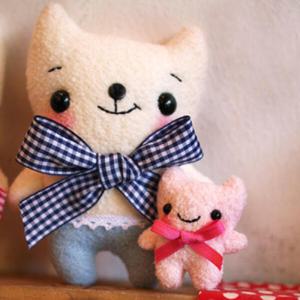 아트박스/꼬매기 블루 체크리본 크리미 만들기 패키지(솜포함)