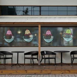 아트박스/낭만창고 dgcn191-큐티팥빙수-무점착 반투명 창문 시트