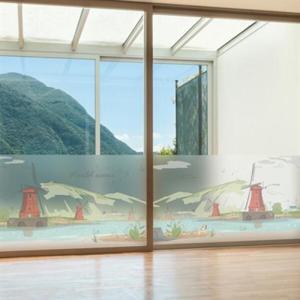 아트박스/낭만창고 dgcn132-풍차마을-무점착 반투명 창문 시트지