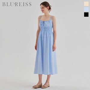 시어서커 체크 스모크 롱 원피스_BI5M1OP3431