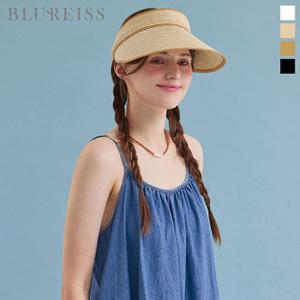 라인 배색 라탄 썬 캡모자_BI5M1AC9071