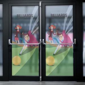 아트박스/낭만창고 ncdr166-당구-샤워부스 유리문시트지