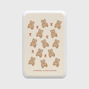아트박스/더나인몰 pattern cozy teddy [맥세이프 보조배터리]