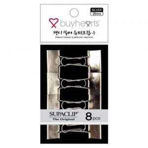 아트박스/오피스큐 바이하츠 팬시 슈파크립 실버 중 25mm 8개입